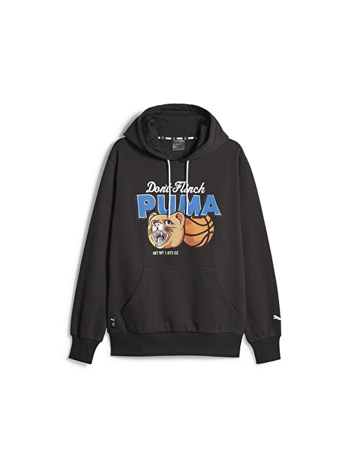 Puma Dylan Hoodie Erkek Basketbol Sweatshirts 62204501 Siyah L