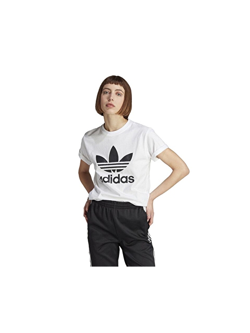 Adidas Trefoil Tee Kadın Günlük Tişört Ik4036 Beyaz Xl