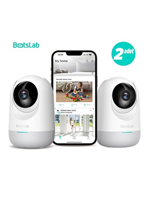 Botslab 360+ C211 2K Pro Mini 360 Derece Dönebilen 360 Derece Görüş Açılı Gece Görüşlü IP Wifi Kablosuz Akıllı Dome Bebek Güvenlik Kamerası