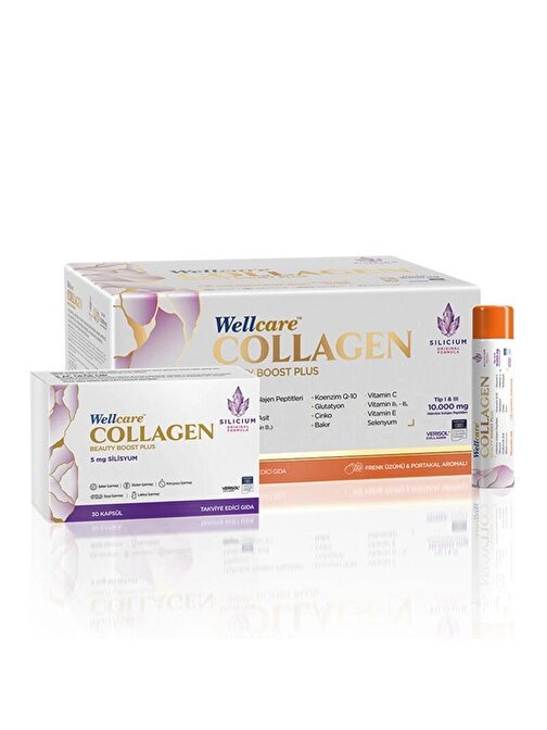 Wellcare Collagen Beauty Plus Frenk Üzümü Portakal Aromalı 30x40 ml Tüp