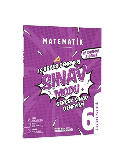 6 Sınıf Matematik Sınav Modu 15 Deneme Pruva Akademi