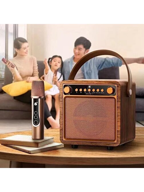 Coverzone 1687-KT 3.5 mm Mini Jack RGB Ledli 3 Farklı Ses Tonu Alkış - Şaşırma Efektli Kablosuz Masaüstü Karaoke Mikrofonu 8 x 14 x 14 cm
