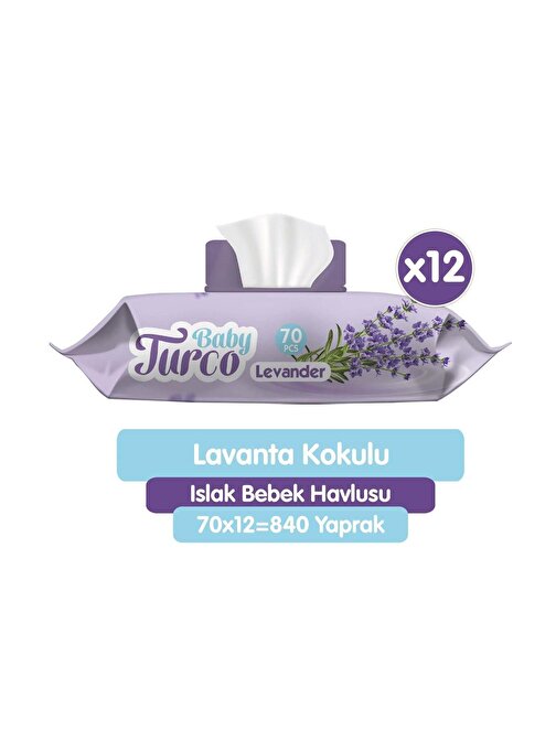 Baby Turco Lavanta Kokulu Islak Bebek Havlusu 12 x 70 Adet