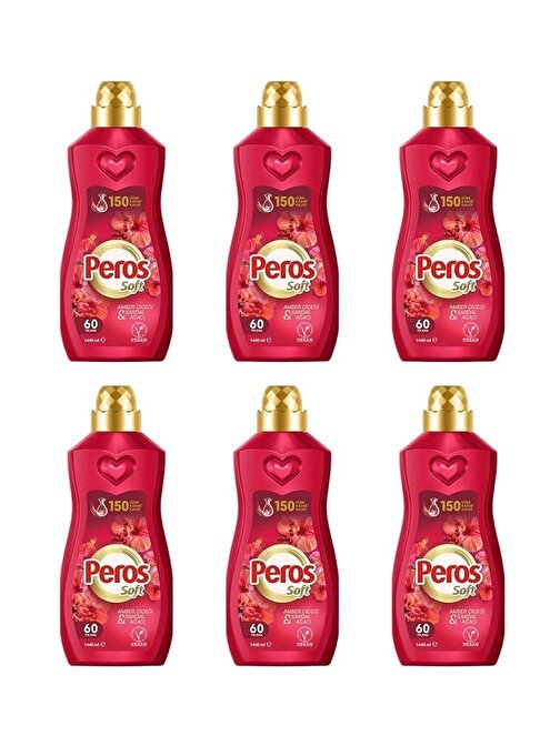 Peros Amber Çiçeği & Sandal Ağacı Konsantre Çamaşır Yumuşatıcısı 1440 ml x 6'lı Süper Avantaj Paketi