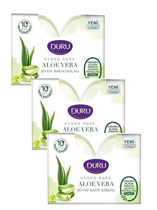 Hydro Pure Aloe Vera Şeffaf Duş Bakım Sabunu 6 Adet
