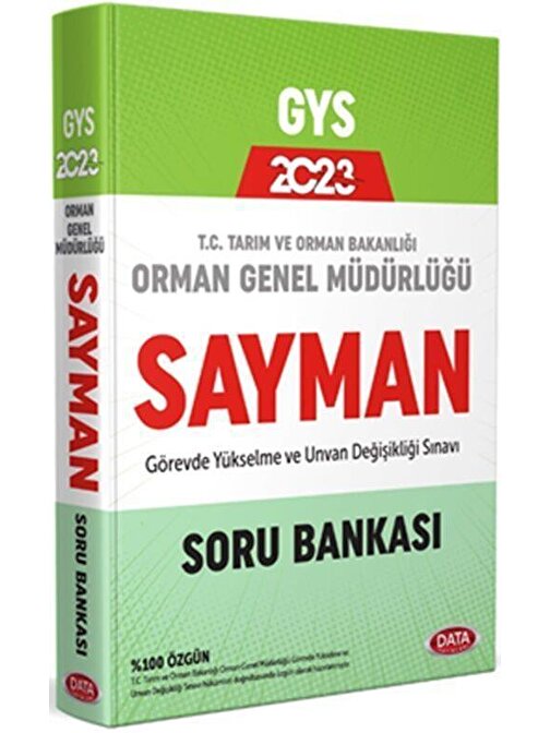 2023 Gys Orman Genel Müdürlüğü Sayman Soru Bankası Data Yayınları