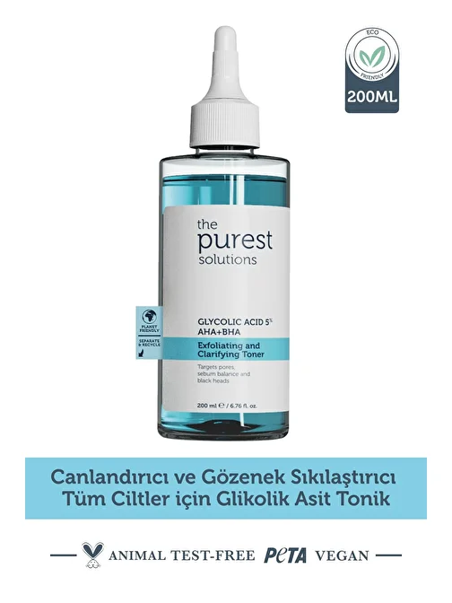 Canlandırıcı Ve Gözenek Sıkılaştırıcı Tüm Ciltler Için Glikolik Asit Tonik 200 Ml