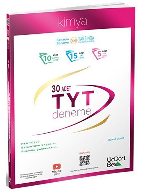 Tyt Kimya 30 Deneme Üçdörtbeş Yayınları