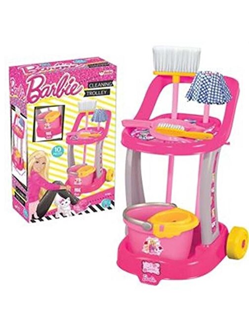Barbie 01970 Plastik Temizlik Arabası