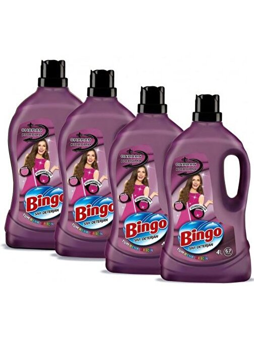 Bingo Çamaşır Deterjanı Onaran Koruma 4 lt x 4 Adet