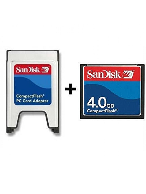 Sandisk 4Gb Compact Flash Kart + Pcmcıa Adaptör