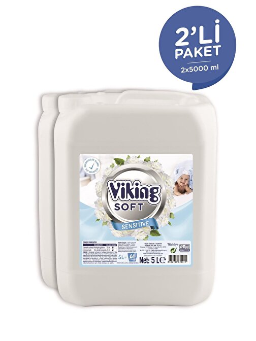 Viking Soft Sensitive Doğal Sıvı Yenidoğan Yumuşatıcı 5 lt x 2 Adet