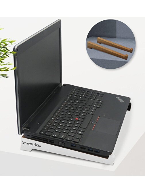 Kişiye Özel Taşınabilir Ahşap Beyaz Notebook Laptop Standı