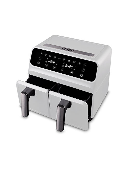 Rexon Dual-Cooker Airfryer Çift Hazneli - Dokunmatik Panel - Beyaz