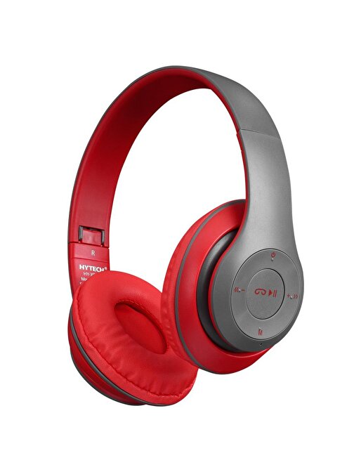 Hytech Hy-Xbk85 Kablosuz Silikonlu Kulak Üstü Bluetooth Kulaklık Kırmızı