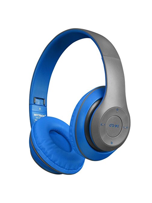 Hytech Hy-Xbk85 Kablosuz Silikonlu Kulak Üstü Bluetooth Kulaklık Mavi