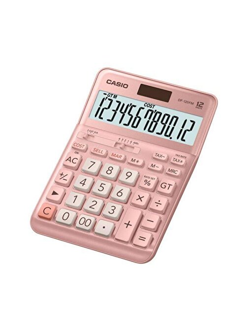 Casio DF-120FM-PK Pembe 12 Hane Masa Üstü Hesap Makinesi