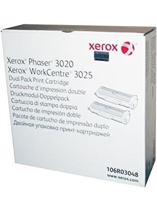 Xerox 106R03048 Phaser 3020-WC3025 Dual Pack Toner 2x1500 Sayfa