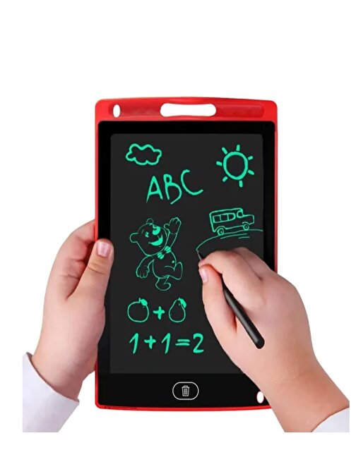 10 Inch, Kalemli Lcd Dijital Çizim-Eğitim Yazı Tableti, Dijital Çizim Pedi-10 İnç, Kırmızı