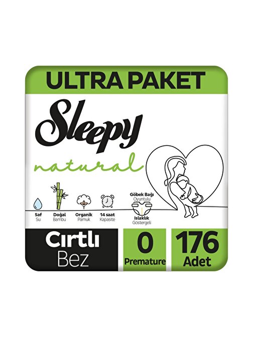 Sleepy Natural Cırtlı 0 - 3 kg 0 Numara Bebek Bezi 176 Adet