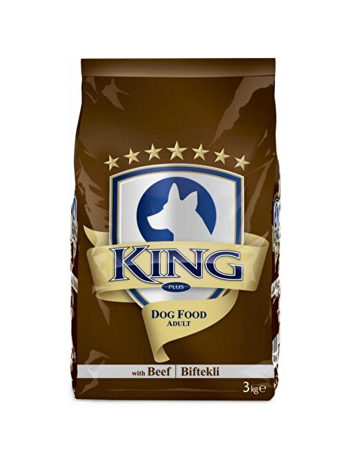 King Biftekli Yetişkin Köpek Maması 3 Kg*3 Adet