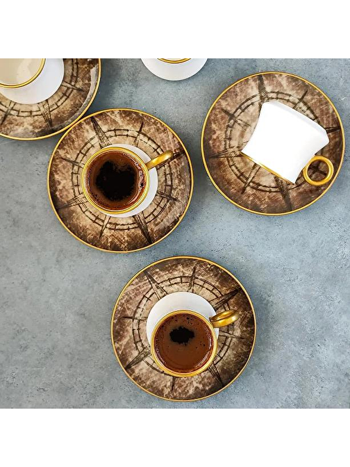 Regna Panama Yaldızlı Epic Yaldızlı Çay Kahve Takımı 18 Parça