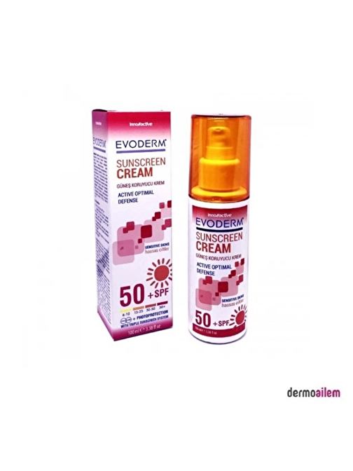 Evoderm Sunscreen Cream - Güneş Koruyucu Krem Spf 50 Faktör 100 ml