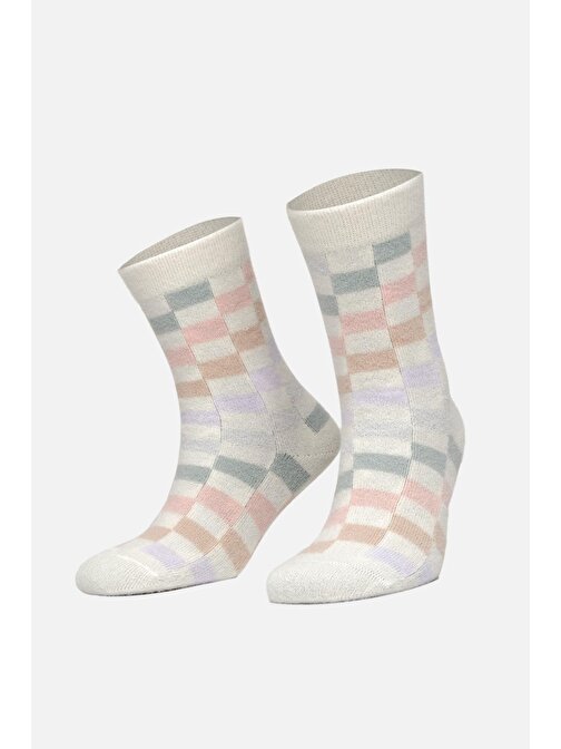 Aytuğ Kadın Surya Kışlık Tekli Ekru Soket Uyku Çorap - A 48010-E