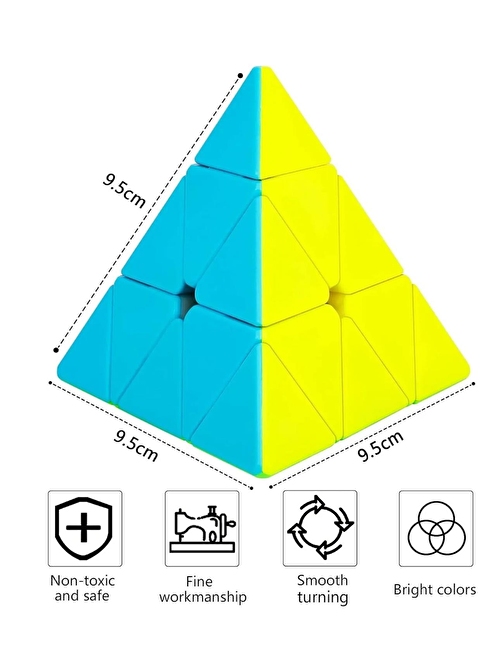 Sole Qy Speed Cube, Pyraminx Profesyonel 3X3 Speed Üçgen Rubik Zeka Küpü -Q1 Ming S2