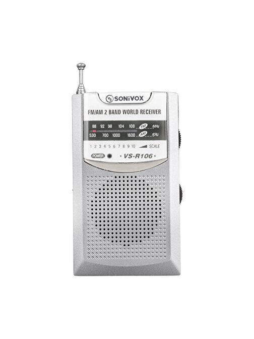 SONIVOX VS-R106 GRİ RENK CEP TİPİ ANALOG FM RADYO