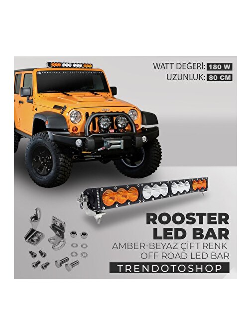 180w 80 Cm Amber-beyaz 3 Modlu Baja Style Rooster Off Road Led Bar