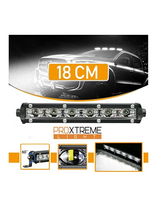 Cree 6 Led 18w Yayıcı Delici Ultra Ince Off Road Led Bar 18 cm
