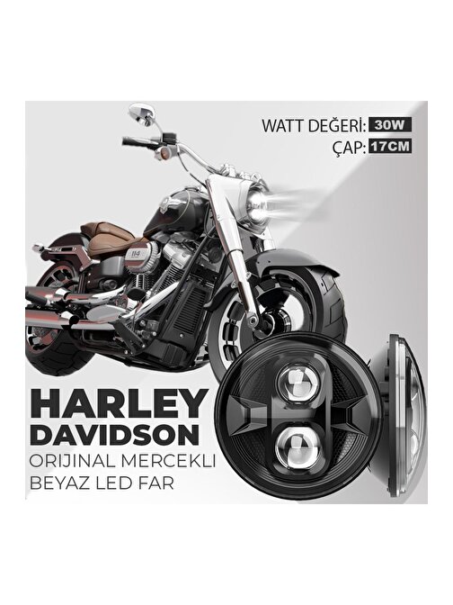 Harley Davidson Motosiklet Uyumlu Orijinal Mercekli Led Far
