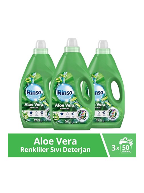 Rinso Aloe Vera Renkliler İçin Sıvı Deterjan 3 X 3 L