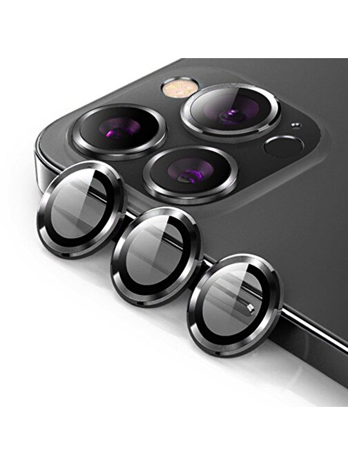 URR Apple iPhone 14 Pro Titanyum Alloy Kamera Lens Koruyucu Gümüş