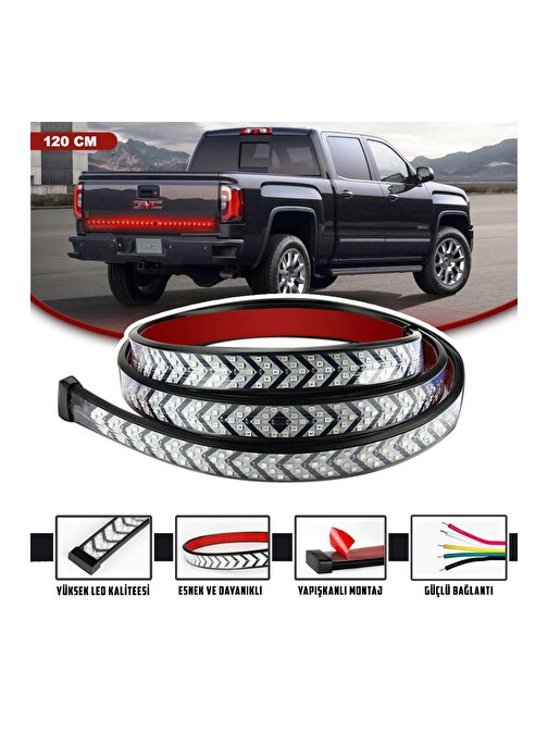 Pick Up Ledi Off Road Bagaj Sinyalli Kayar Led Lamba 120cm Uyumlu