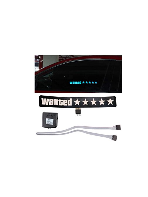 Wanted 5 Yıldız Sticker Oto 5 Modlu Işıklı Sticker