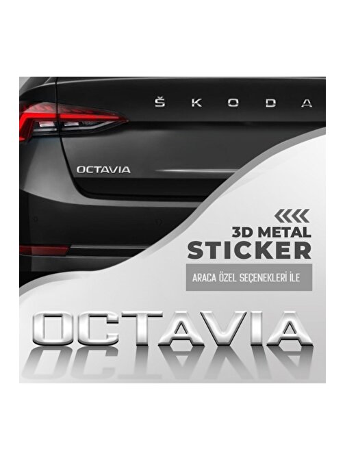 Octavia Yeni Nesil Bagaj Yazı Logo Amblem 3d Sticker Beyaz