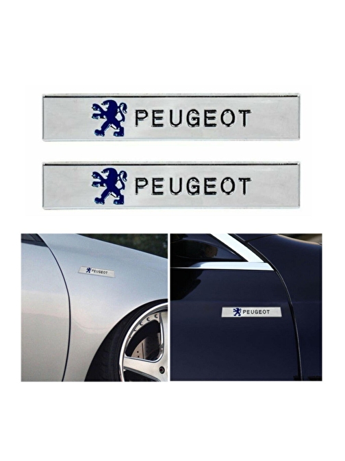 Peugeot Sticker Metal Arma 2'li (6 X 1 Cm)