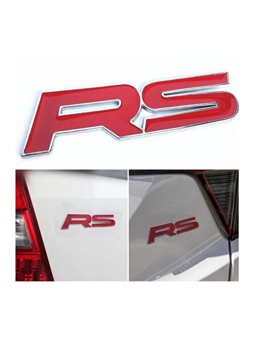 Ford “rs” 3d Sticker Krom Kaplama Renkli Paslanmaz Metal Arma Amblem Vernikli Sticker Yapışkanlı