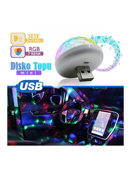 Sese Duyarlı Usb Rgb Ledli Disco Topu Disko Topu 5w