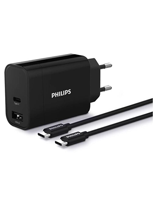 Philips Dlp2621C 2 Port Girişli USB-A + USB-C Type-C Duvar Şarj Aleti