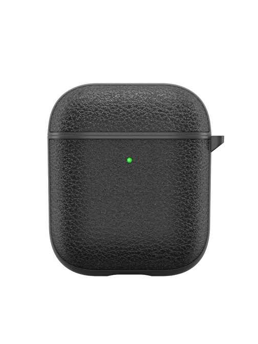 Teleplus Airpods Uyumlu Deri Calfskin Silikon Bluetooth Kulaklık Kılıfı Lacivert