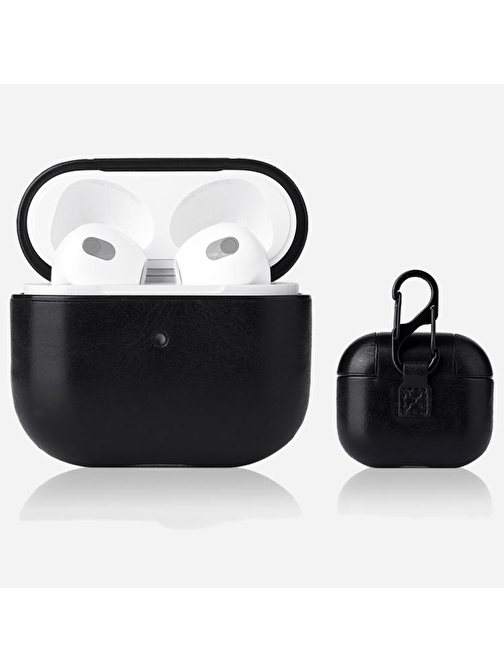 Teleplus Airpods Pro 2 Uyumlu Kancalı Suni Deri Silikon Bluetooth Kulaklık Kılıfı Kırmızı