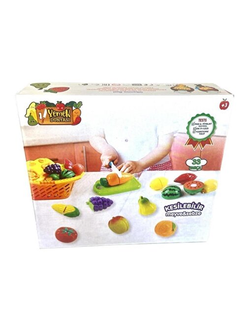 Birlik Oyuncak URT007 - KUTU - 4 Plastik Meyve Sebze Kesme Seti 33 Parça