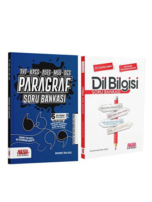 Ankara Kitap Merkezi Dil Bilgisi Ve Paragraf Soru Bankası Seti 2 Kitap