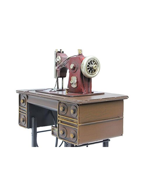 Tugra Ticaret Dekoratif Metal Dikiş Makinesi Biblo Masaüstü Hediyelik
