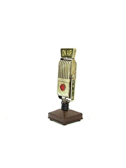 Tugra Ticaret Dekoratif Metal Mikrofon Obje Biblo Vintage Hediyelik