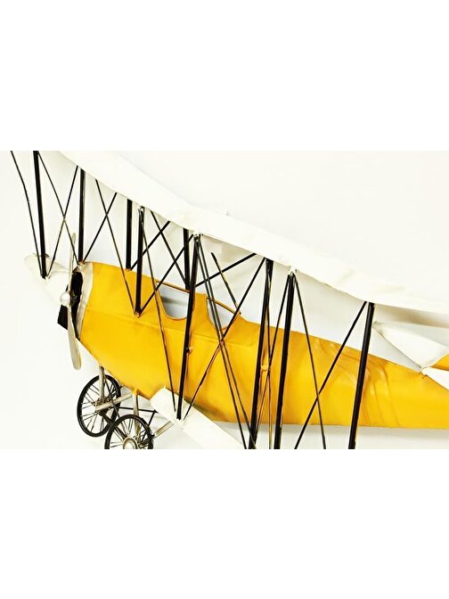 Tugra Ticaret Uçak Pano Sarı Vintage Dekoratif Ev Ofis Hediyelik