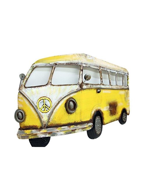 Tugra Ticaret Minibüs Pano Sarı Vintage Dekoratif Ev Ofis Hediyelik